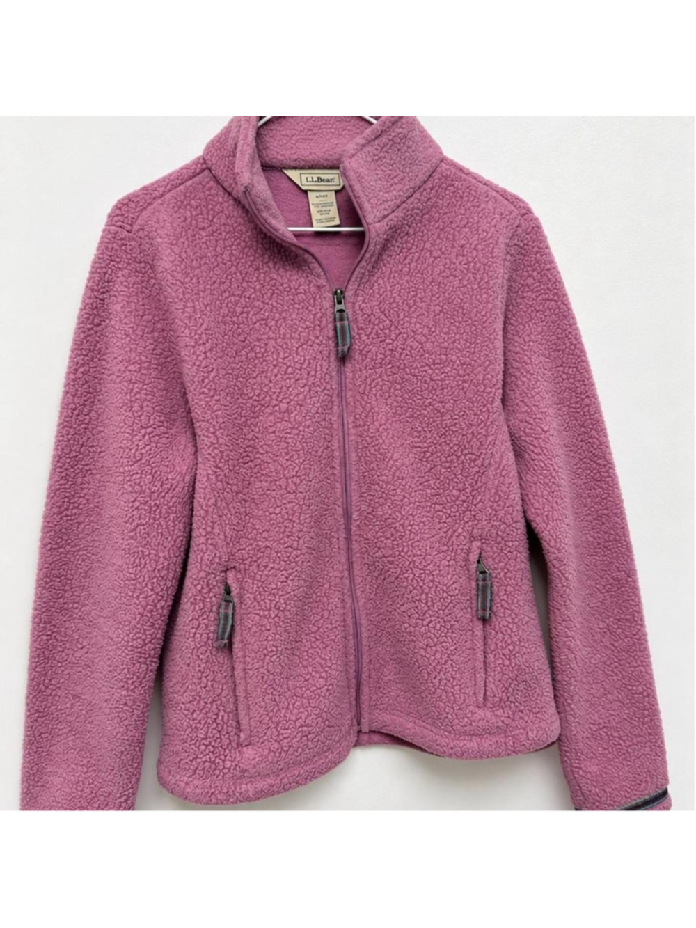 L.L.Bean Women’s Fleece Full Zip Jacket Medium Regular Dusty Pink Outdoor